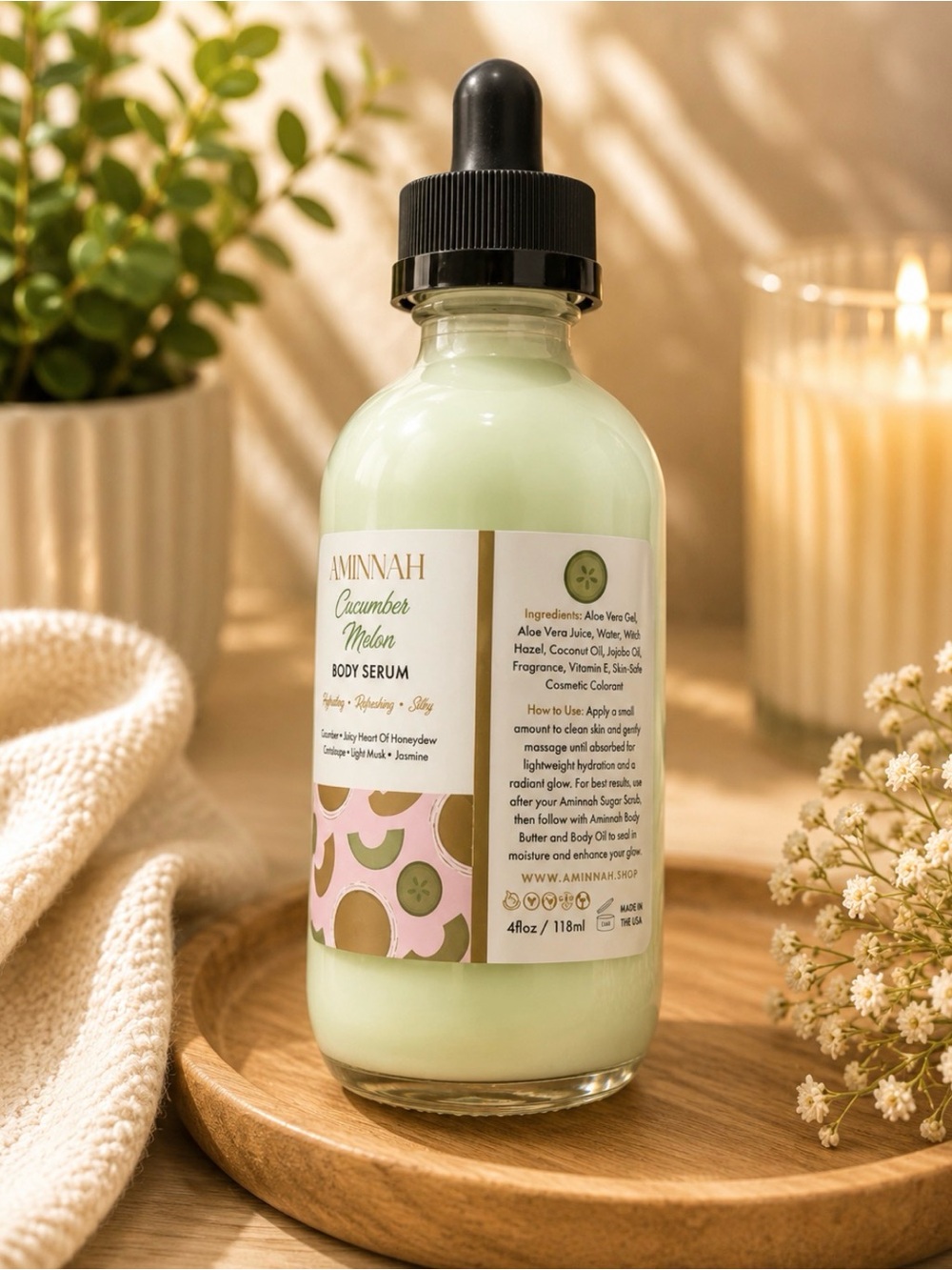 AMINNAH (NWT) Coconut Milk & Cucumber Melon Body Serums - Picture 3 of 3